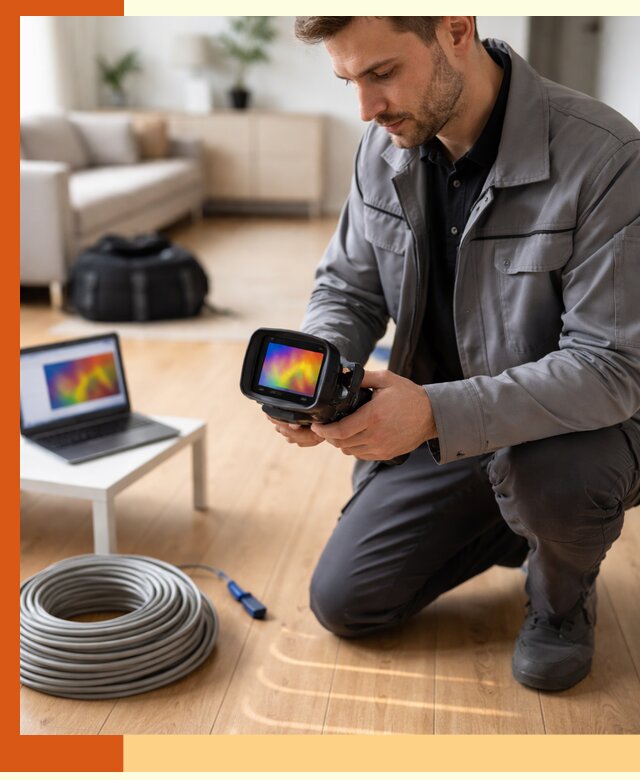 Тепловизионное обследование тёплого пола в Каменке для точной диагностики